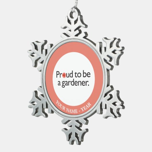 Stolz, ein Gärtner 2 zu sein Schneeflocken Zinn-Ornament (Rechts)