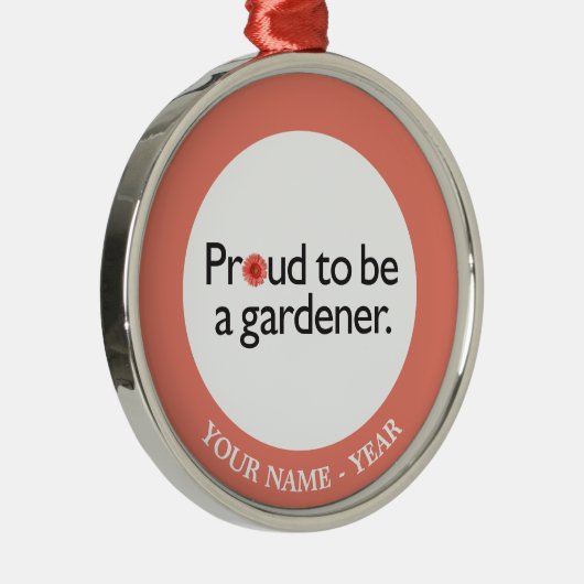 Stolz, ein Gärtner 2 zu sein Silbernes Ornament (Rechts)