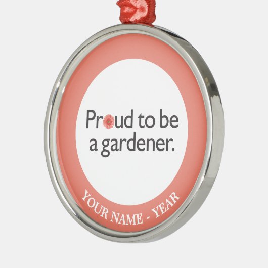 Stolz, ein Gärtner 2 zu sein Silbernes Ornament (Links)