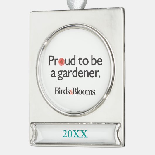 Stolz, ein Gärtner zu sein Banner-Ornament Silber (Links)
