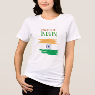 Stolz, ein indisches Trikolore-Frauen-T-Shirt zu s Tri-Blend Shirt