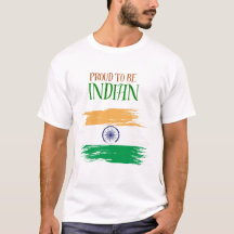 Stolz, ein indisches Trikolore-T-Shirt zu tragen |