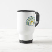 Stolz, ein Lehrer zu sein, Retro Blau Grün Reisebecher (VorderseiteRechts)