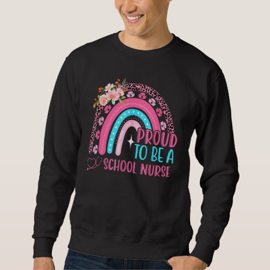 Stolz, ein pinkfarbener Leopard-Regenbogen-Stethos Sweatshirt (Vorderseite)
