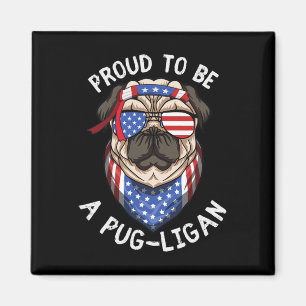 Stolz, ein Pug-likaner zu sein Lustiger Pug-Hund R Magnet
