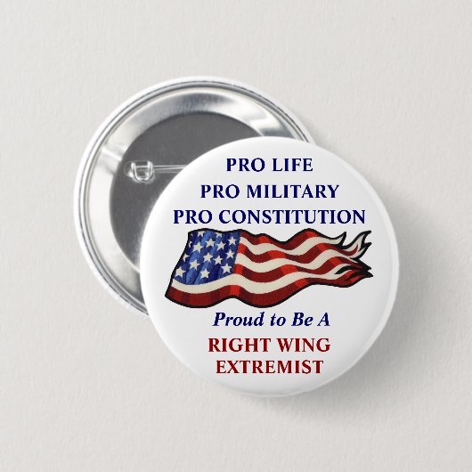 Stolz, ein Rechte-Extremist zu sein Button (Vorne & Hinten)