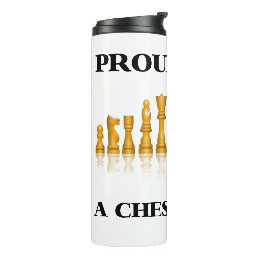 Stolz, ein Schachspieler-Reflektives Schach-Set zu Thermosbecher (Nach links gedreht)