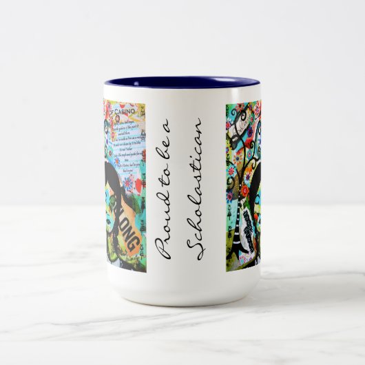 Stolz, ein Scholastican zu sein Zweifarbige Tasse (Mittel)