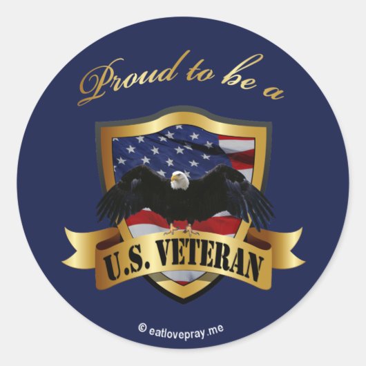 Stolz, ein US-Veteran zu sein - marineblau Runder Aufkleber (Vorderseite)