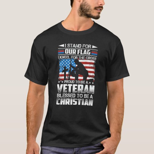 Stolz, ein Veteran zu sein, gesegnet, ein Christli T-Shirt (Vorderseite)