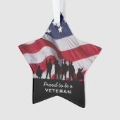 Stolz, ein Veteran zu sein - Soldat-Silhouette Ornament (Vorderseite)