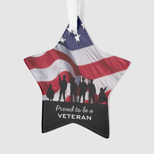 Stolz, ein Veteran zu sein - Soldat-Silhouette Ornament (Vorderseite)
