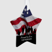 Stolz, ein Veteran zu sein - Soldat-Silhouette Ornament (Vorderseite)