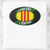 Stolz, ein Vietnam-Tierarzt zu sein Ovaler Aufkleber (Tasche)