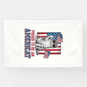 Stolz, eine amerikanische patriotische Katzen-Shir Banner