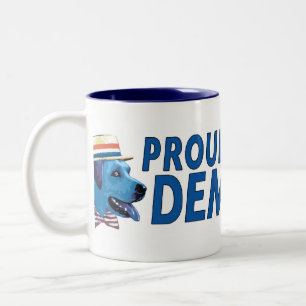 Stolz, eine blaue Hundedemokrat-Tasse zu sein Zweifarbige Tasse