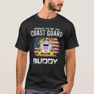 Stolz, eine Küstenwache mit amerikanischer Fla zu T-Shirt