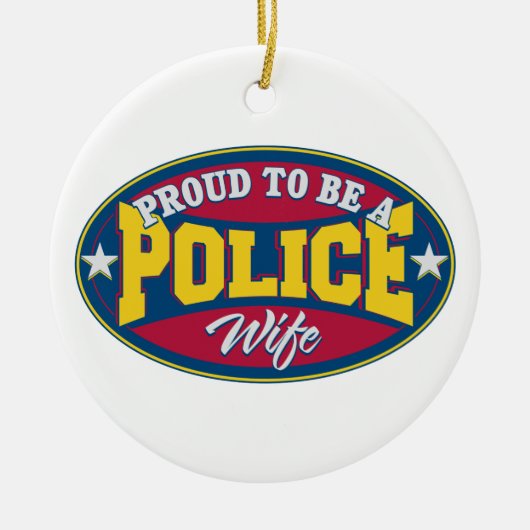 Stolz, eine Polizei-Ehefrau zu sein Keramikornament (Vorne)