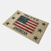 Stolz, eine rustikale amerikanische Flagge zu sein Fußmatte (Schrägansicht)