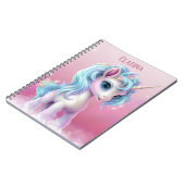 Stolz Einhorn Rotrosa Himmel, Wolken und Sterne &  Notizblock (Linke Seite)