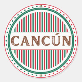 Stolz-Emblem der Stadt Cancun – Mexikanische Ident Runder Aufkleber
