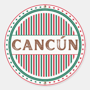 Stolz-Emblem der Stadt Cancun – Mexikanische Ident Runder Aufkleber
