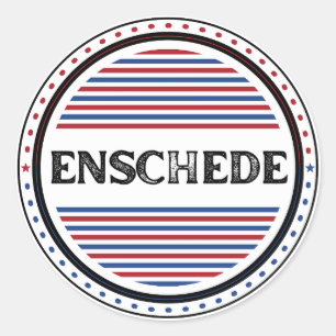 Stolz-Emblem der Stadt Enschede – Niederländische  Runder Aufkleber