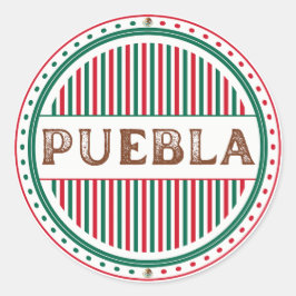 Stolz-Emblem der Stadt Puebla – Mexikanische Ident Runder Aufkleber