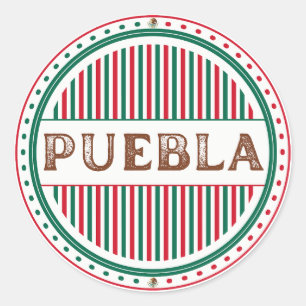Stolz-Emblem der Stadt Puebla – Mexikanische Ident Runder Aufkleber