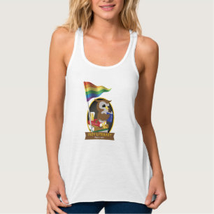 Stolz-Eulen-Flagge Flowy Racerback Behälter Tank Top