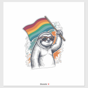 Stolz Faultier Vintage Gravur T-Shirt Design_1 Aufkleber