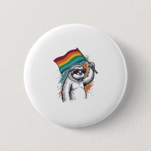 Stolz Faultier Vintage Gravur T-Shirt Design_1 Button
