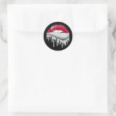 Stolz-Flagge für Singapur-Lips Runder Aufkleber (Tasche)