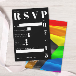 Stolz-Flagge-Typografie-Hochzeit Traditionell RSVP Karte