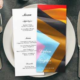 Stolz-Flagge-Typografie-Hochzeit-Weißes-Dinner-Men Menükarte