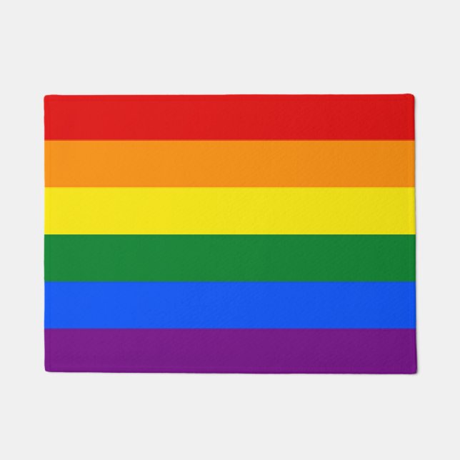 Stolz-Flaggen-Tür-Matten-Regenbogen-Gay Fußmatte (Vorderseite)