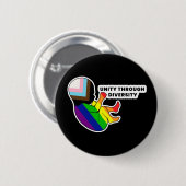 Stolz Fötus Unity Through Diversity Button (Vorne & Hinten)