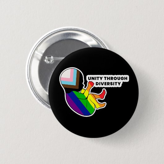 Stolz Fötus Unity Through Diversity Button (Vorne & Hinten)
