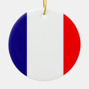 Stolz, französische Flaggen-Weihnachtsverzierung Keramikornament