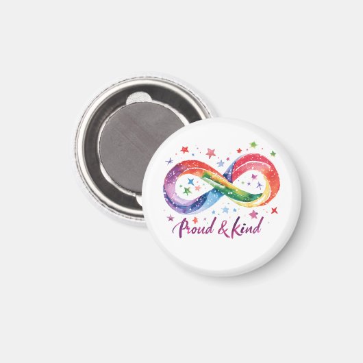 Stolz & Freundliches Regenbogen-Unendlichkeit-Desi Magnet (Vorderseite/Rückseite)
