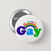 Stolz für Gay Pride und Rechte schwul sein Button (Vorne & Hinten)