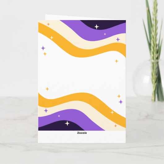 Stolz für nicht binäre Flag-Farben und Glitzern fü Karte (Rückseite)