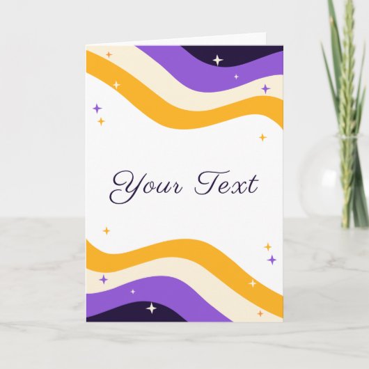 Stolz für nicht binäre Flag-Farben und Glitzern fü Karte (Vorderseite)