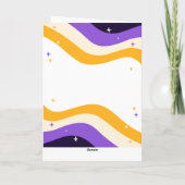 Stolz für nicht binäre Flag-Farben und Glitzern fü Karte (Rückseite)