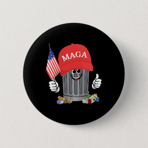 Stolz Garbage Trump Unterstützer Müll kann Cartoon Button