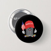 Stolz Garbage Trump Unterstützer Müll kann Cartoon Button (Vorne & Hinten)