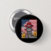 Stolz Garbage Trump Unterstützer Müll kann Cartoon Button (Vorne & Hinten)