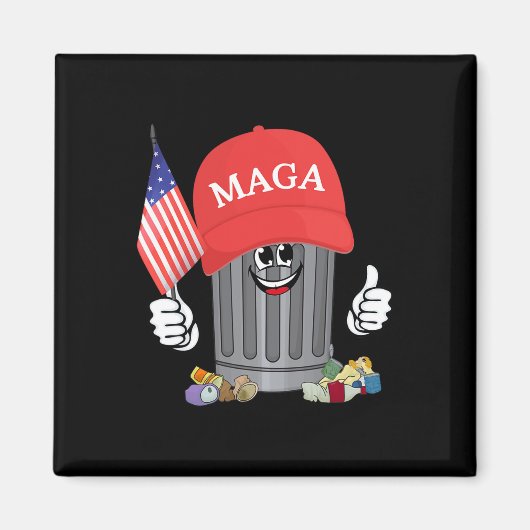 Stolz Garbage Trump Unterstützer Müll kann Cartoon Magnet (Vorne)