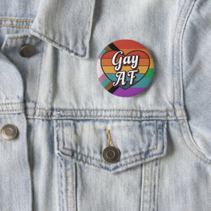 Stolz Gay AF LGBTQ+ Button
