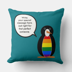 Stolz Gay sprechende Ms Penguin Personalisiert Kissen